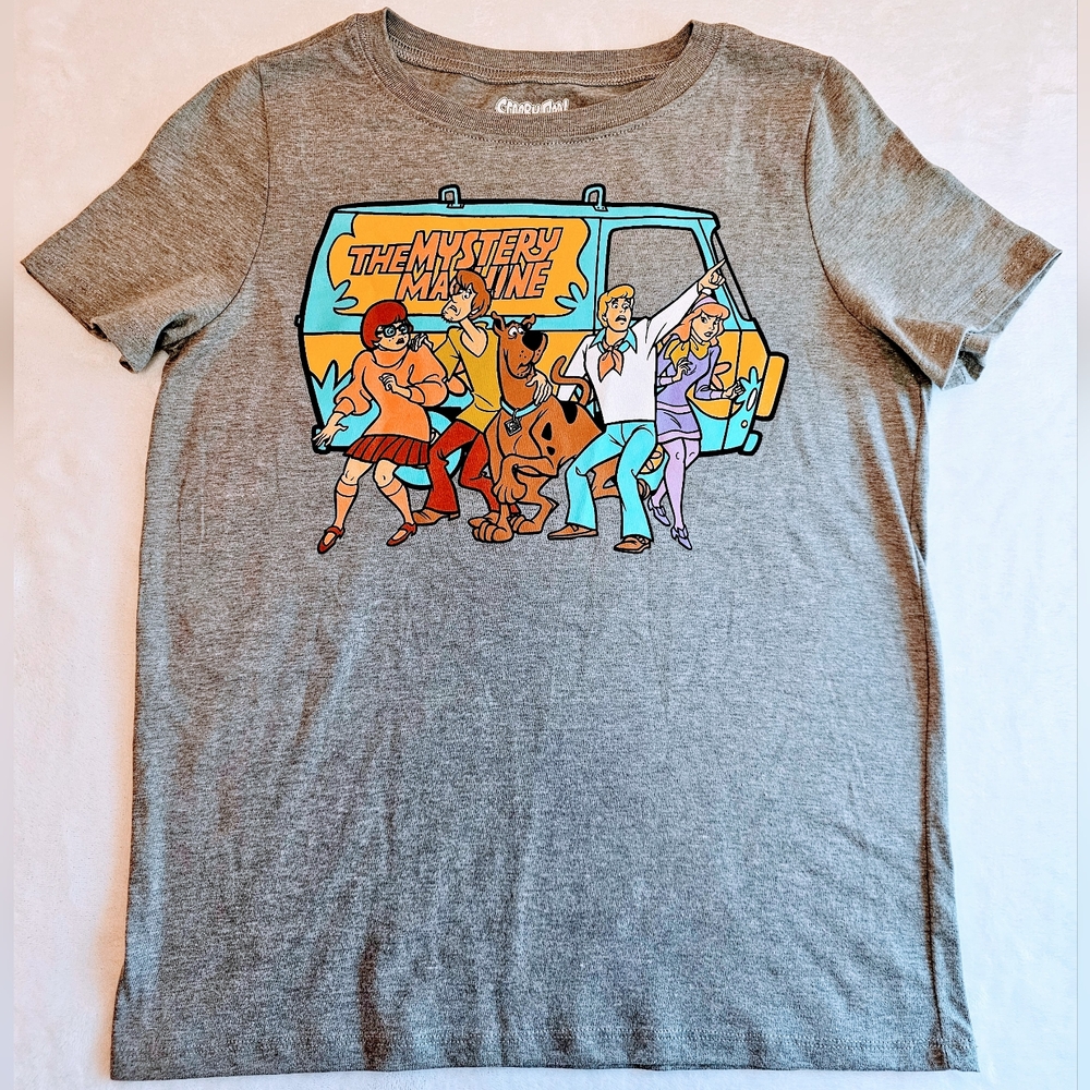 SCOOBY-DOO THE MYSTERY MACHINE Graphic Print Gray T-Shirt Tee Top Women's Small